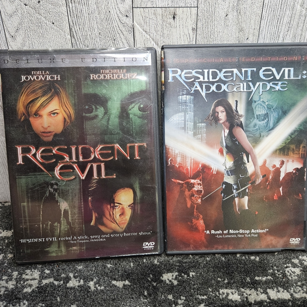 Resident Evil DVD Lot of 2 Movies (Resident Evil/Resident Evil: Apocalypse)
